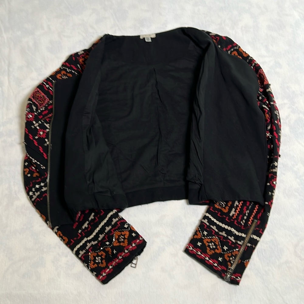 Ecote Aztec beaded boho Multicolor Patterned Blazer - Picture 10 of 16